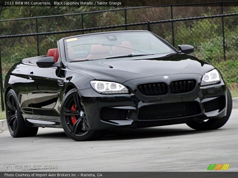 Black Sapphire Metallic / Sakhir Orange 2013 BMW M6 Convertible