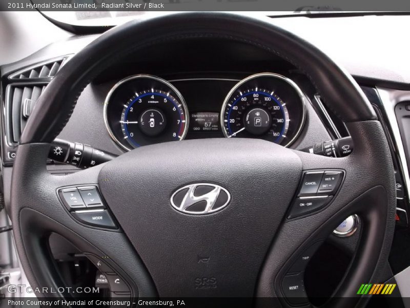 Radiant Silver / Black 2011 Hyundai Sonata Limited