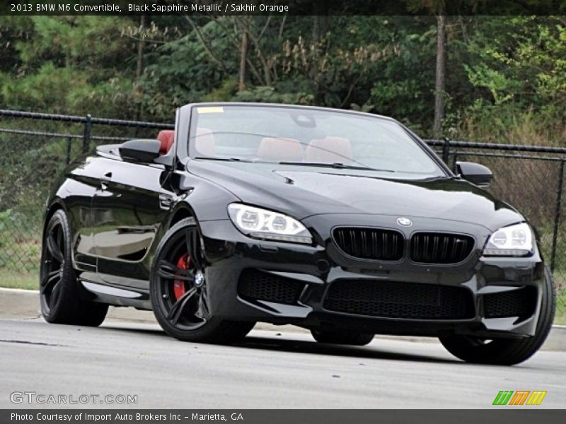 Black Sapphire Metallic / Sakhir Orange 2013 BMW M6 Convertible
