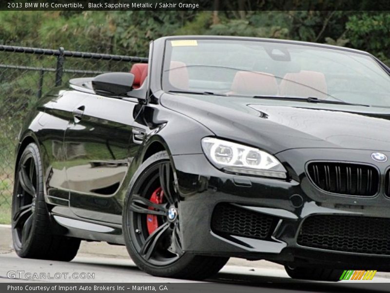 Black Sapphire Metallic / Sakhir Orange 2013 BMW M6 Convertible