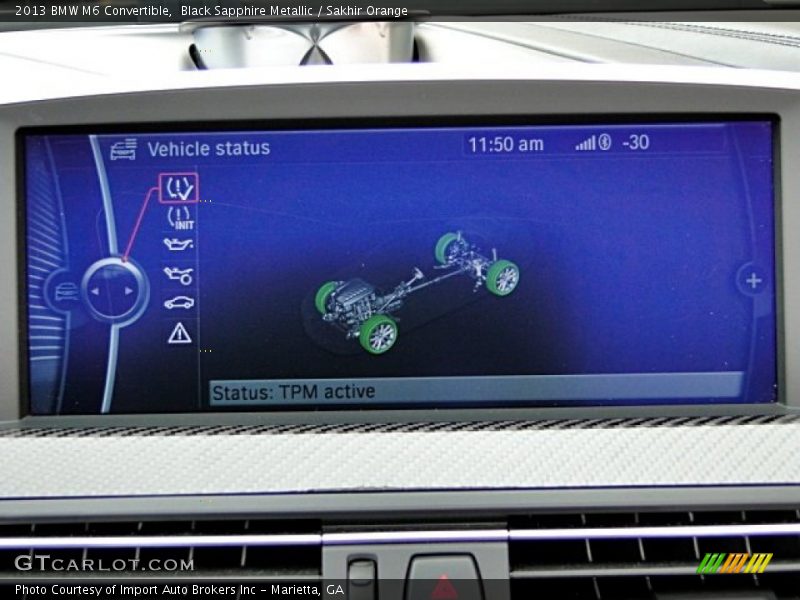 Black Sapphire Metallic / Sakhir Orange 2013 BMW M6 Convertible