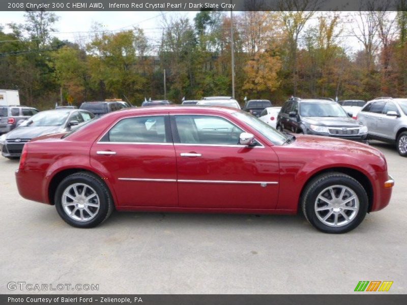 Inferno Red Crystal Pearl / Dark Slate Gray 2008 Chrysler 300 C HEMI AWD