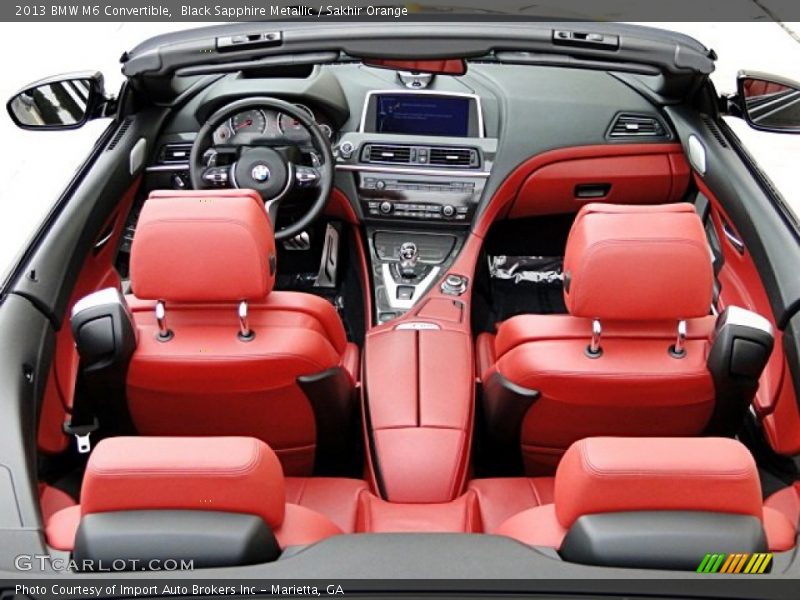 Black Sapphire Metallic / Sakhir Orange 2013 BMW M6 Convertible