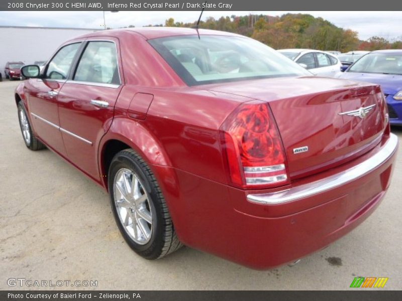 Inferno Red Crystal Pearl / Dark Slate Gray 2008 Chrysler 300 C HEMI AWD