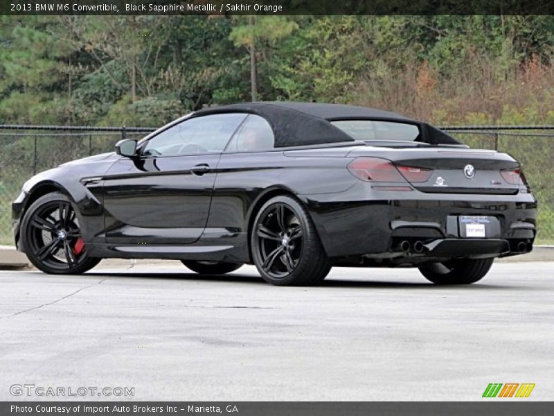 Black Sapphire Metallic / Sakhir Orange 2013 BMW M6 Convertible