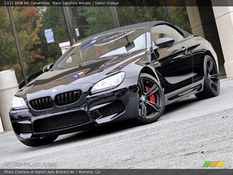 Black Sapphire Metallic / Sakhir Orange 2013 BMW M6 Convertible