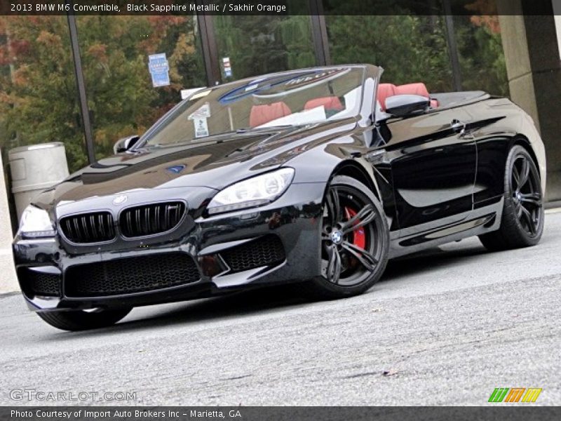Black Sapphire Metallic / Sakhir Orange 2013 BMW M6 Convertible