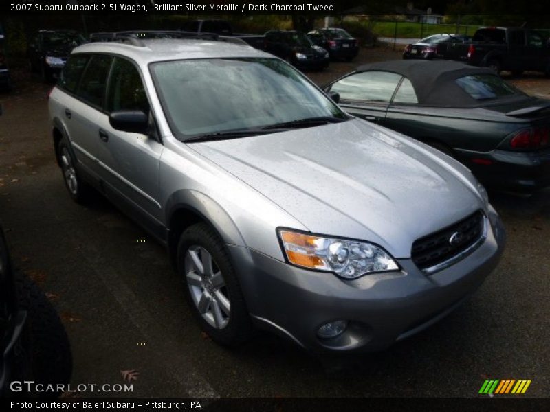 Brilliant Silver Metallic / Dark Charcoal Tweed 2007 Subaru Outback 2.5i Wagon