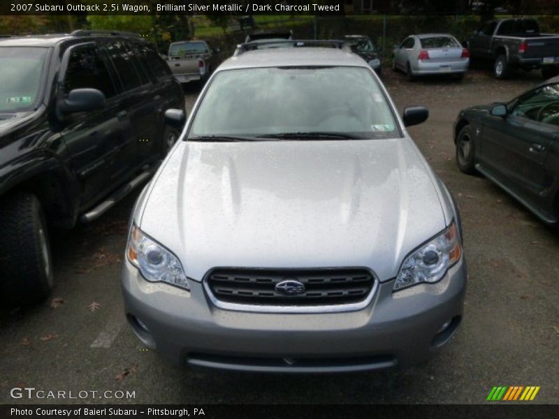 Brilliant Silver Metallic / Dark Charcoal Tweed 2007 Subaru Outback 2.5i Wagon