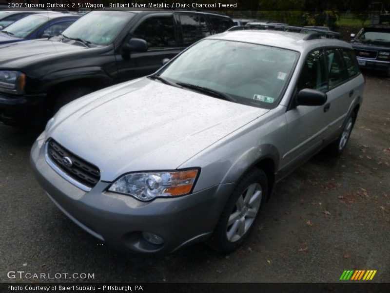Brilliant Silver Metallic / Dark Charcoal Tweed 2007 Subaru Outback 2.5i Wagon