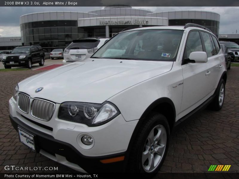 Alpine White / Beige 2008 BMW X3 3.0si