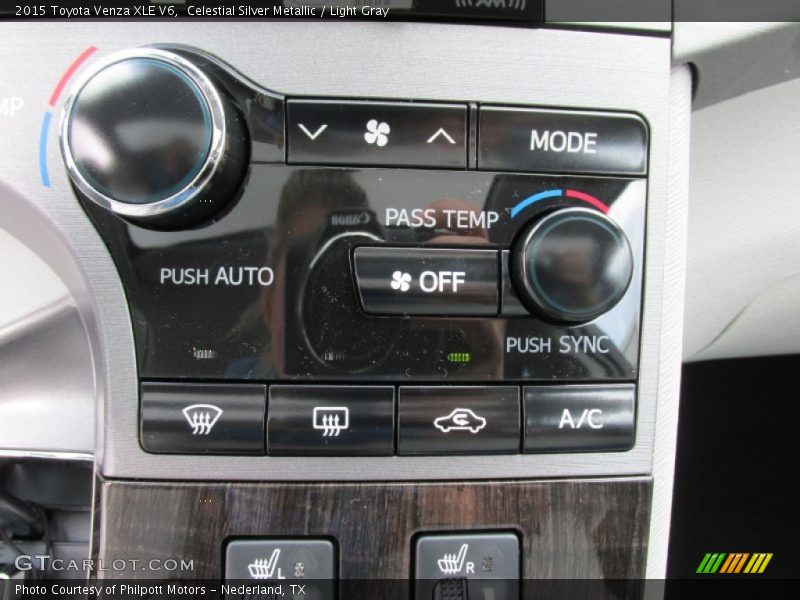 Controls of 2015 Venza XLE V6