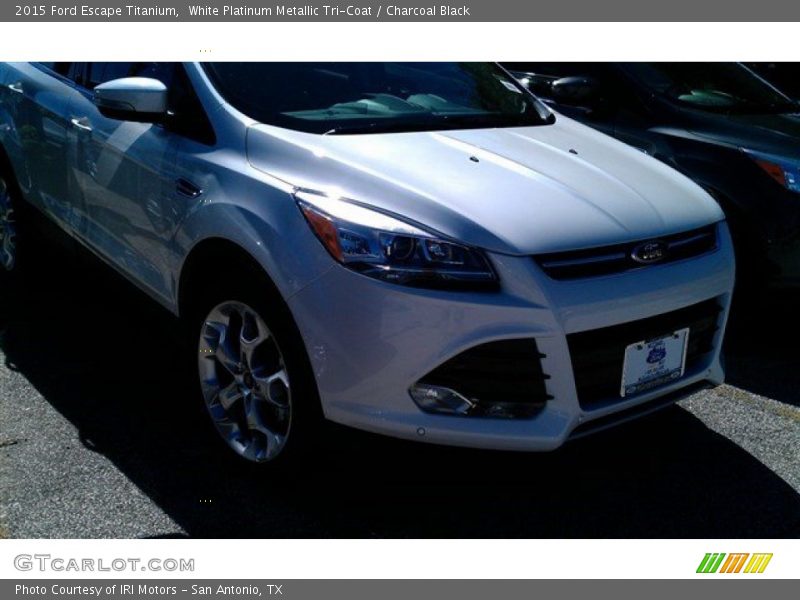 White Platinum Metallic Tri-Coat / Charcoal Black 2015 Ford Escape Titanium