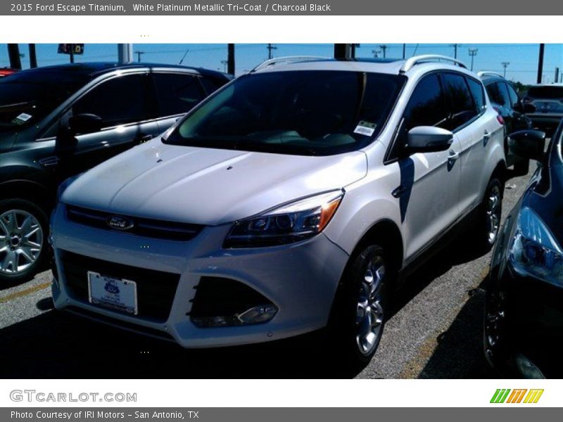 White Platinum Metallic Tri-Coat / Charcoal Black 2015 Ford Escape Titanium