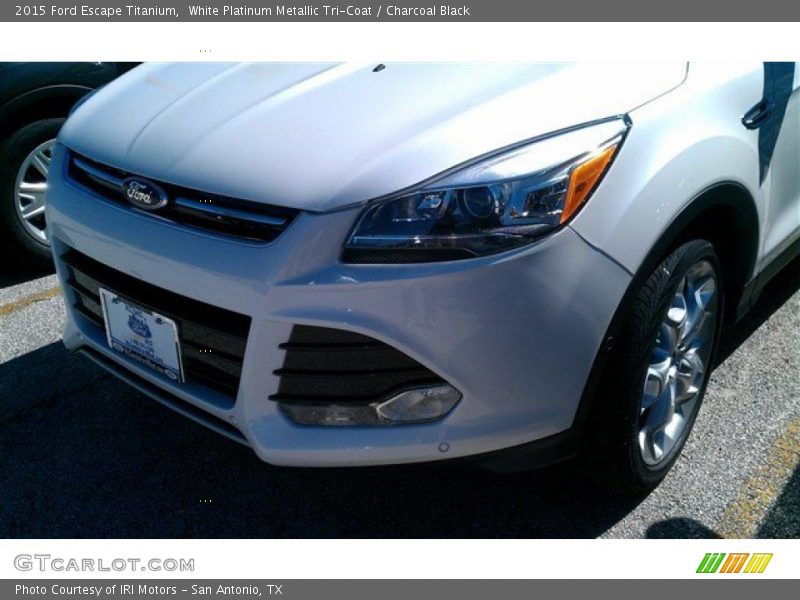White Platinum Metallic Tri-Coat / Charcoal Black 2015 Ford Escape Titanium