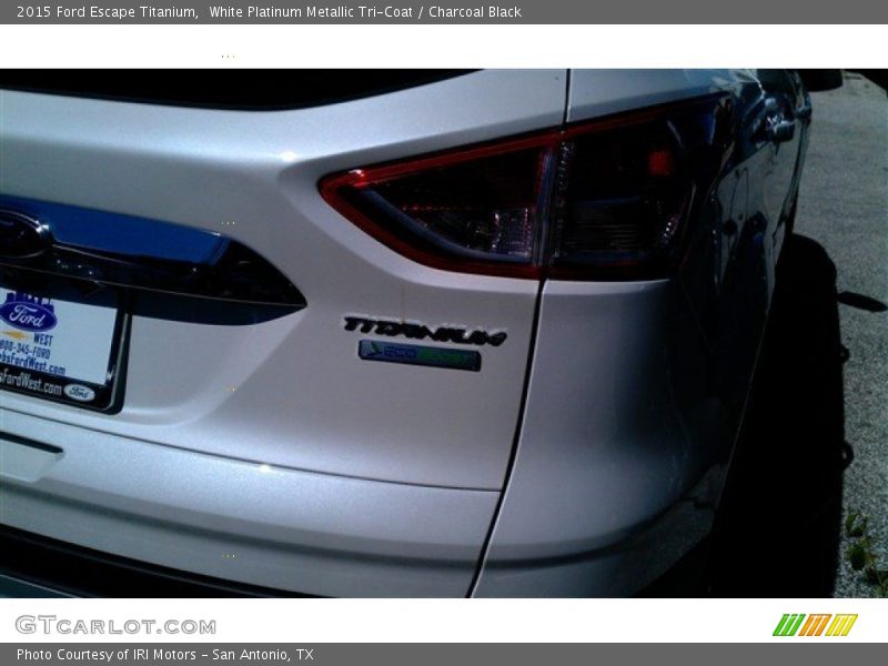 White Platinum Metallic Tri-Coat / Charcoal Black 2015 Ford Escape Titanium