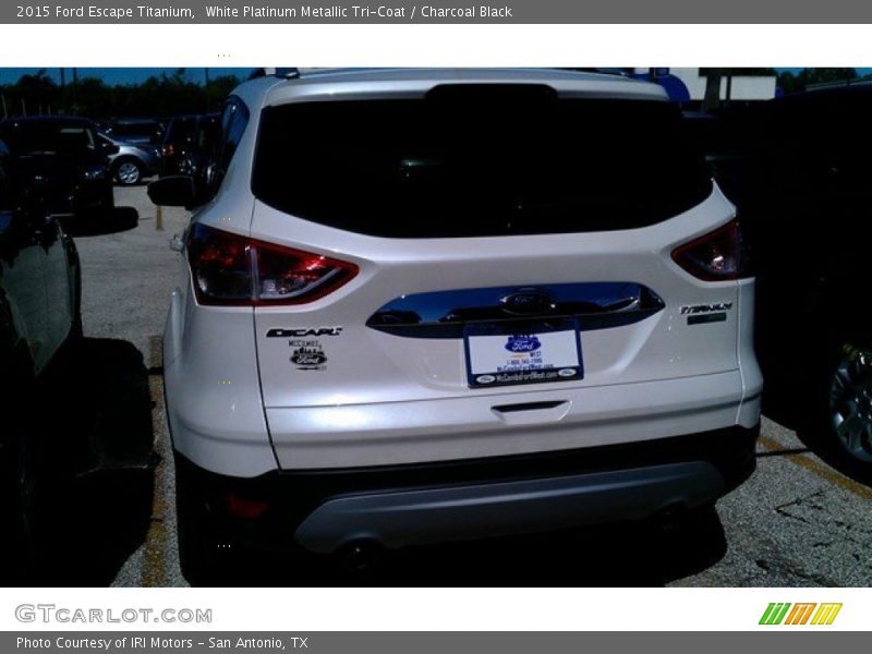 White Platinum Metallic Tri-Coat / Charcoal Black 2015 Ford Escape Titanium