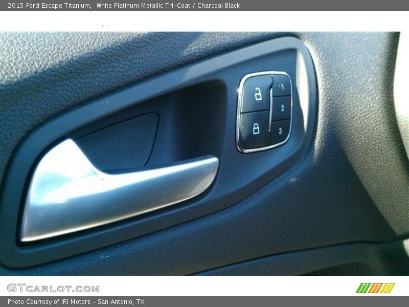 White Platinum Metallic Tri-Coat / Charcoal Black 2015 Ford Escape Titanium