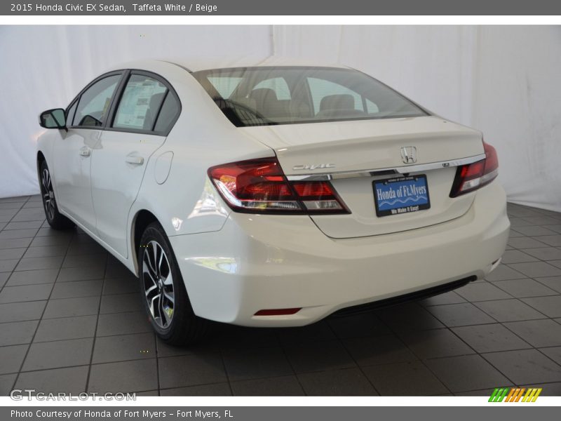 Taffeta White / Beige 2015 Honda Civic EX Sedan