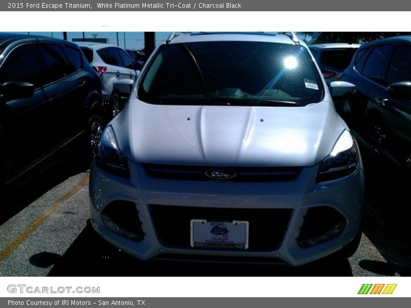 White Platinum Metallic Tri-Coat / Charcoal Black 2015 Ford Escape Titanium