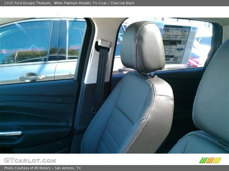 White Platinum Metallic Tri-Coat / Charcoal Black 2015 Ford Escape Titanium