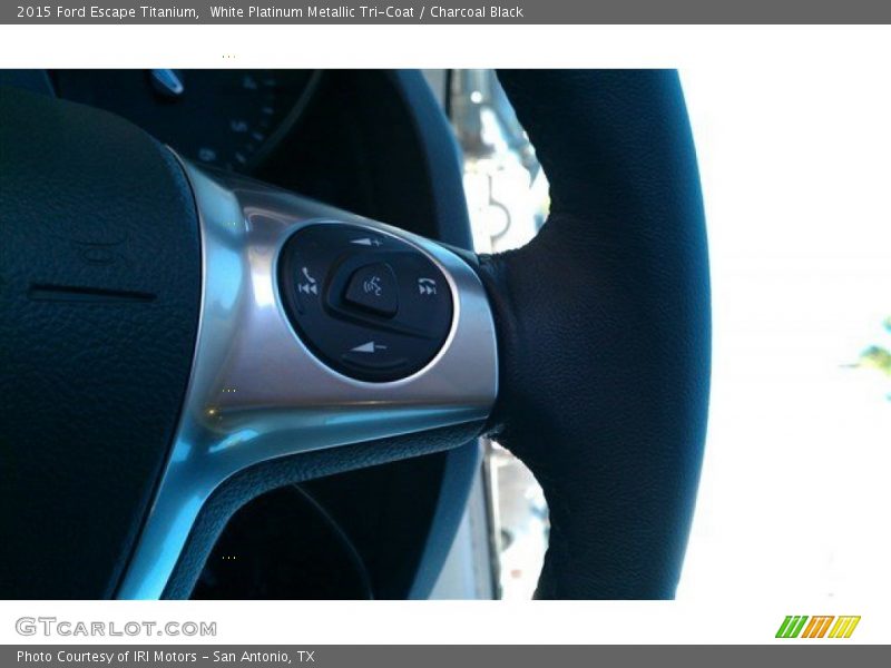 White Platinum Metallic Tri-Coat / Charcoal Black 2015 Ford Escape Titanium