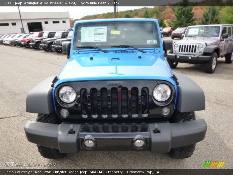 Hydro Blue Pearl / Black 2015 Jeep Wrangler Willys Wheeler W 4x4