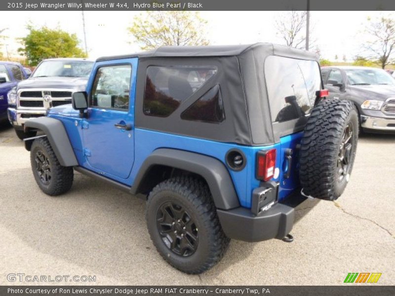 Hydro Blue Pearl / Black 2015 Jeep Wrangler Willys Wheeler W 4x4