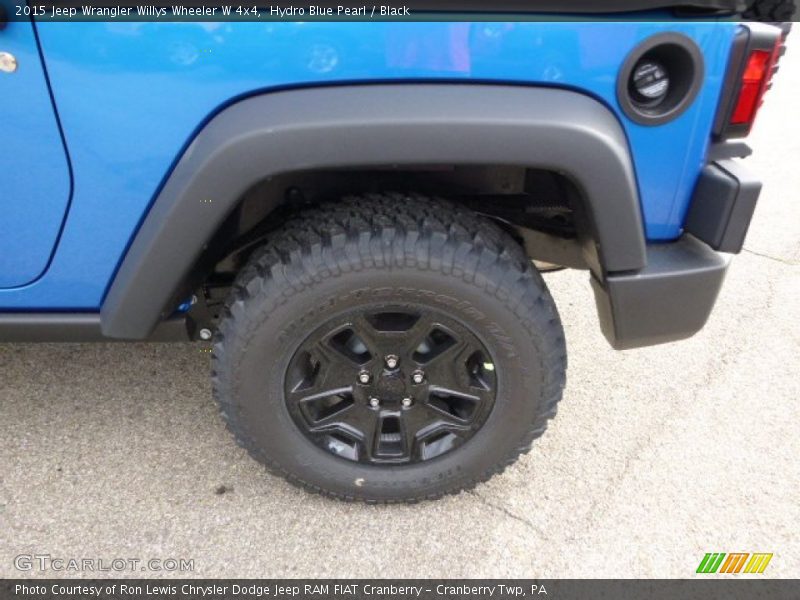 Hydro Blue Pearl / Black 2015 Jeep Wrangler Willys Wheeler W 4x4