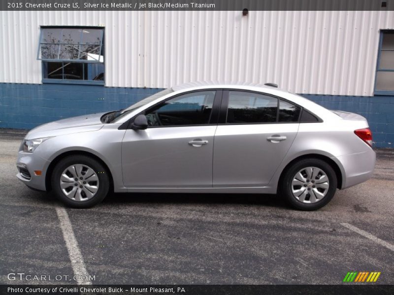 Silver Ice Metallic / Jet Black/Medium Titanium 2015 Chevrolet Cruze LS