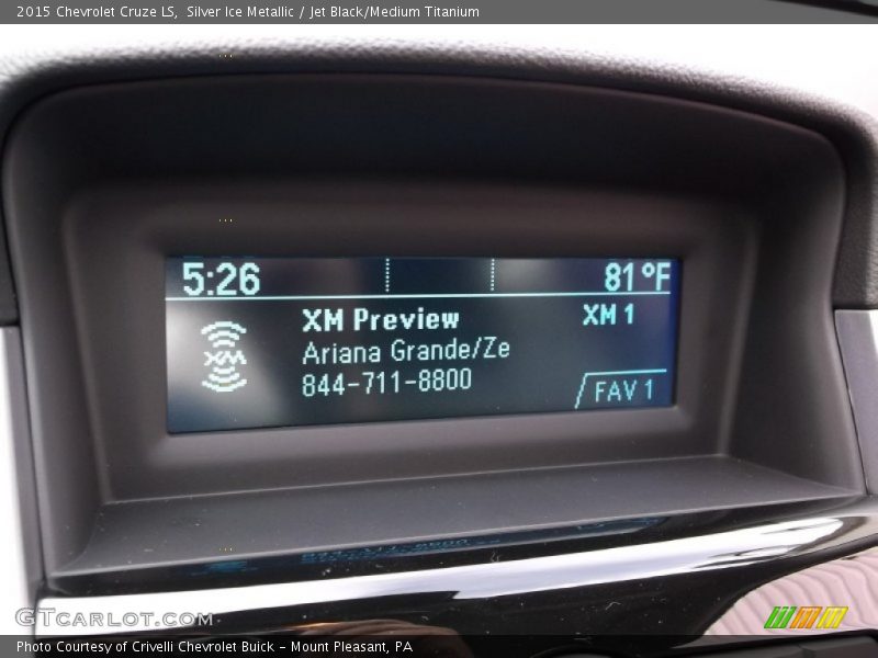 Silver Ice Metallic / Jet Black/Medium Titanium 2015 Chevrolet Cruze LS