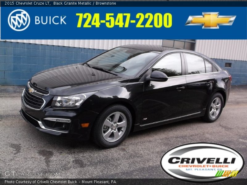 Black Granite Metallic / Brownstone 2015 Chevrolet Cruze LT