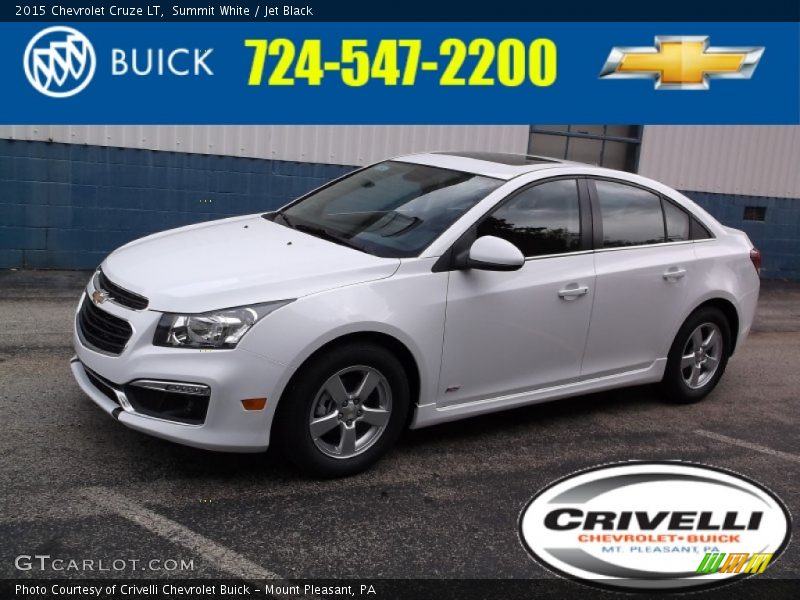 Summit White / Jet Black 2015 Chevrolet Cruze LT