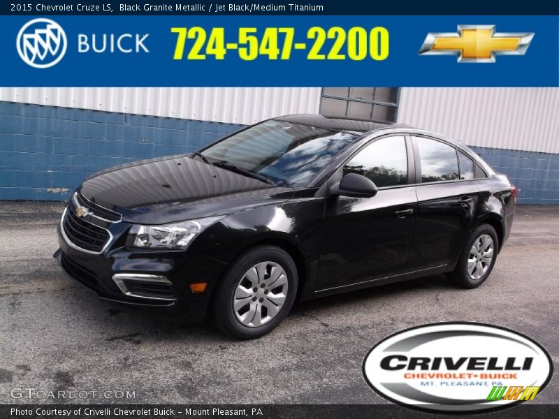 Black Granite Metallic / Jet Black/Medium Titanium 2015 Chevrolet Cruze LS