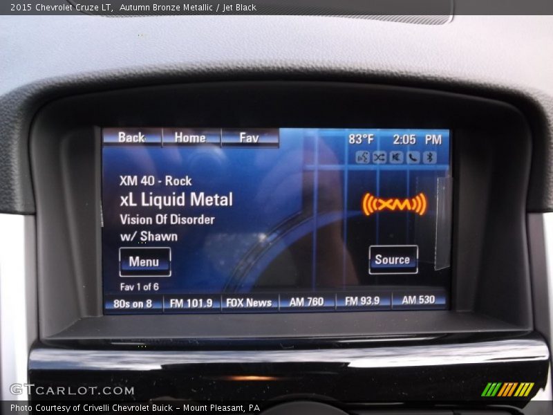 Autumn Bronze Metallic / Jet Black 2015 Chevrolet Cruze LT