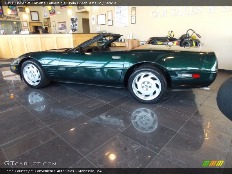 Polo Green Metallic / Saddle 1991 Chevrolet Corvette Convertible