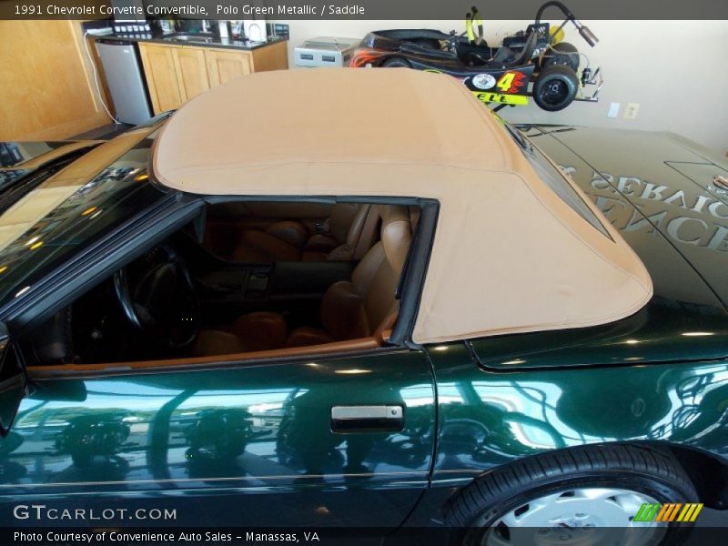 Polo Green Metallic / Saddle 1991 Chevrolet Corvette Convertible
