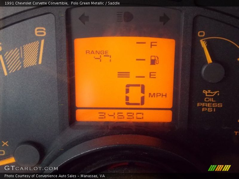 Polo Green Metallic / Saddle 1991 Chevrolet Corvette Convertible