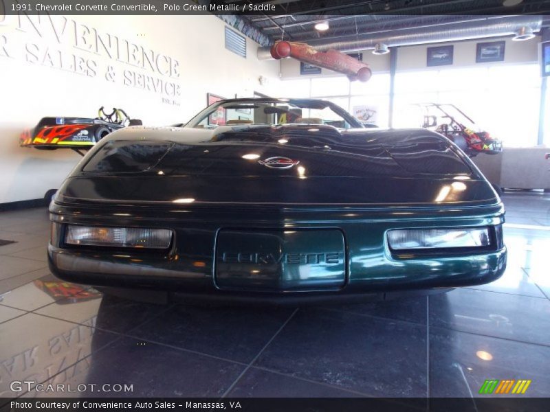 Polo Green Metallic / Saddle 1991 Chevrolet Corvette Convertible