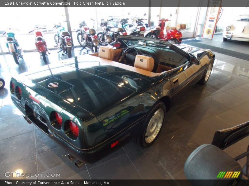 Polo Green Metallic / Saddle 1991 Chevrolet Corvette Convertible