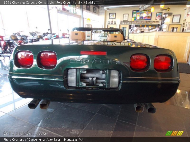 Polo Green Metallic / Saddle 1991 Chevrolet Corvette Convertible