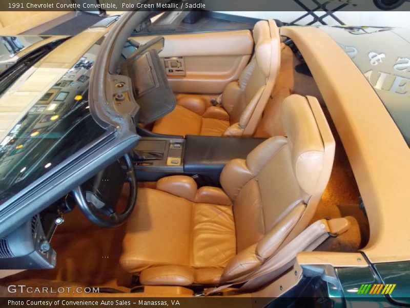 Polo Green Metallic / Saddle 1991 Chevrolet Corvette Convertible