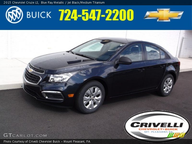 Blue Ray Metallic / Jet Black/Medium Titanium 2015 Chevrolet Cruze LS