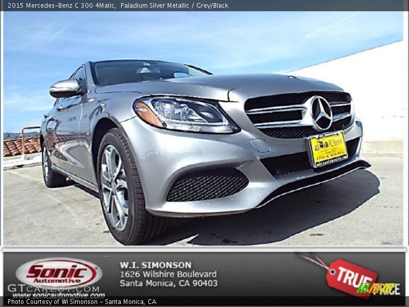 Paladium Silver Metallic / Grey/Black 2015 Mercedes-Benz C 300 4Matic