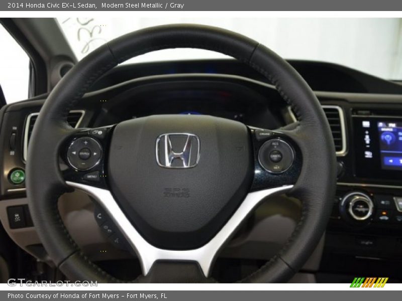 Modern Steel Metallic / Gray 2014 Honda Civic EX-L Sedan