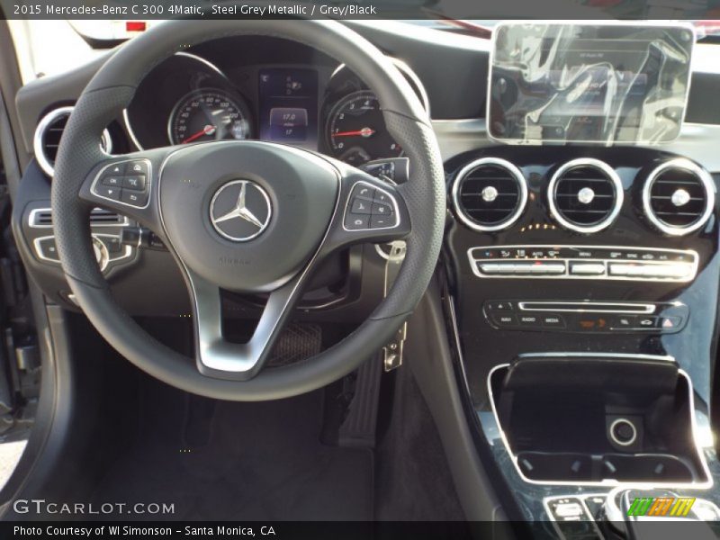 Steel Grey Metallic / Grey/Black 2015 Mercedes-Benz C 300 4Matic