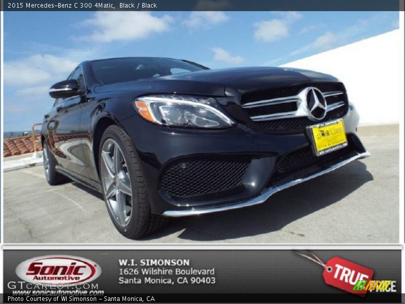 Black / Black 2015 Mercedes-Benz C 300 4Matic