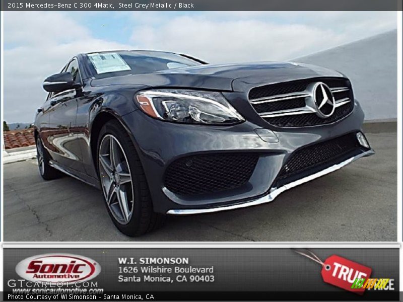 Steel Grey Metallic / Black 2015 Mercedes-Benz C 300 4Matic