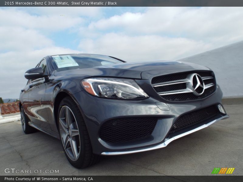 Steel Grey Metallic / Black 2015 Mercedes-Benz C 300 4Matic