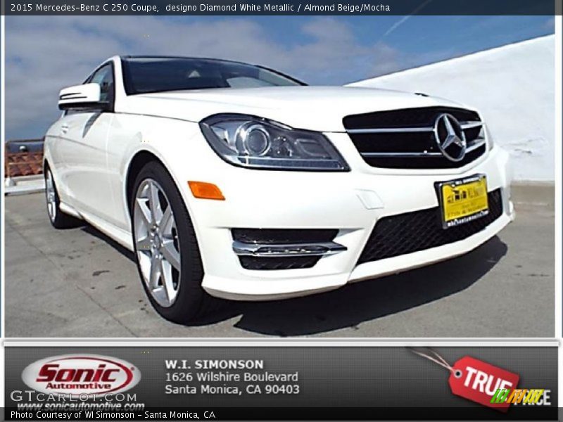 designo Diamond White Metallic / Almond Beige/Mocha 2015 Mercedes-Benz C 250 Coupe
